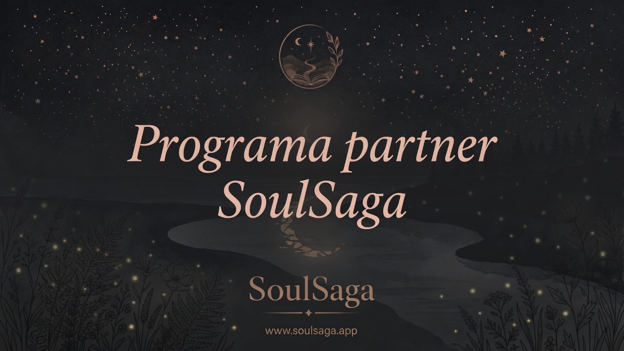 Portada oscura: un río nocturno hacia el mar y el título Programa partner SoulSaga en serifa itálica.